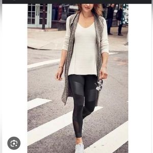 Athleta Powerful Gleam Moto mesh legging tight size Small-black
